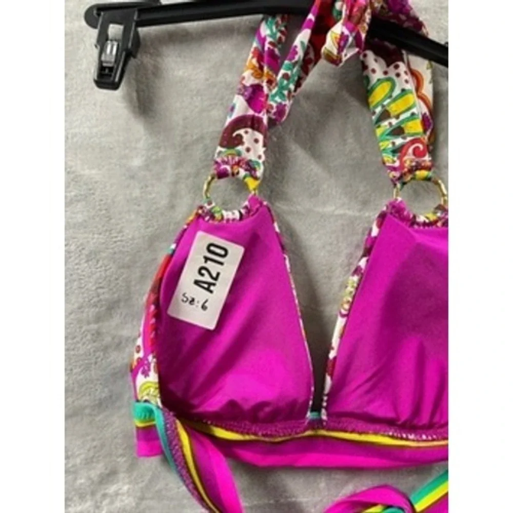 NWOT Trina Turk Women's Hawaiian Garden Print Ring Halter Top Sz 6 $98